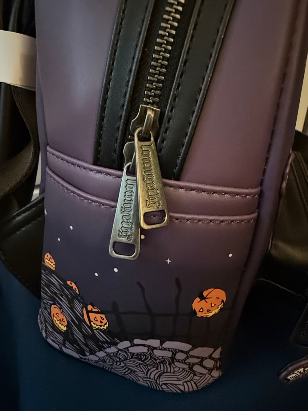 Disney Loungefly Nightmare Before Christmas Lock Character Mini Backpack - Purpl - Picture 7 of 8